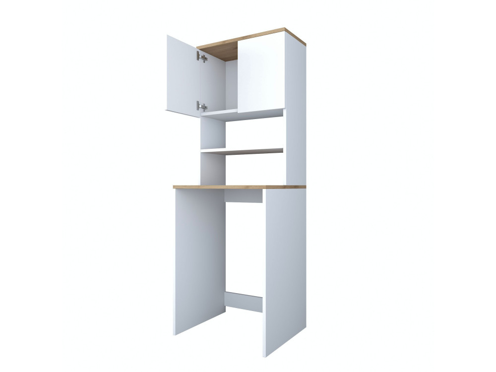 Houten wasmachinekast "Kado" - 65 x 60 x 183 cm - Wit