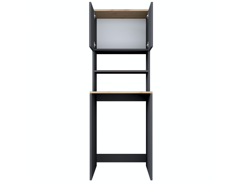 Houten wasmachinekast "Kado" - 65 x 60 x 183 cm - Antracietgrijs