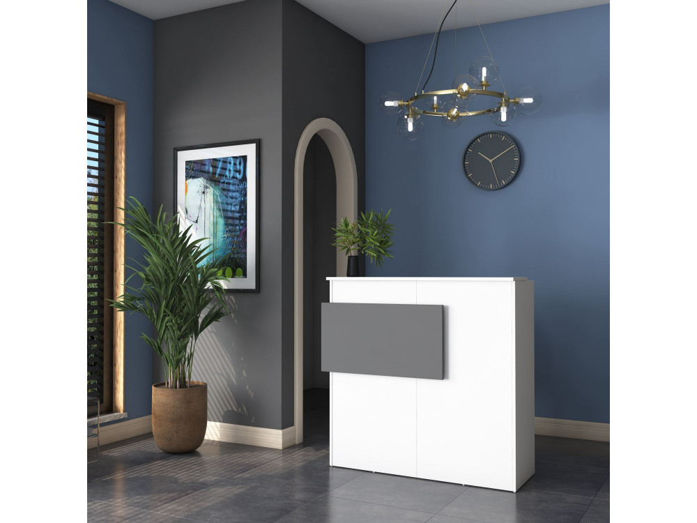 Houten ontvangsttafel "Mona" - 110 x 40 x 110 cm - Wit