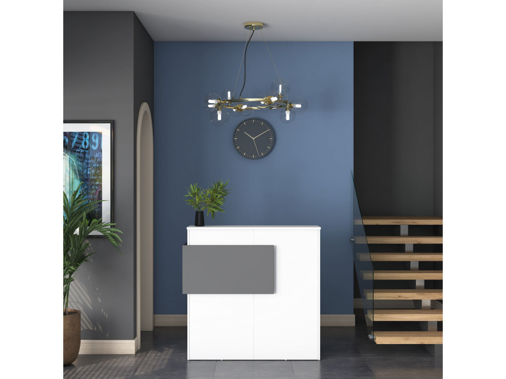 Houten ontvangsttafel "Mona" - 110 x 40 x 110 cm - Wit
