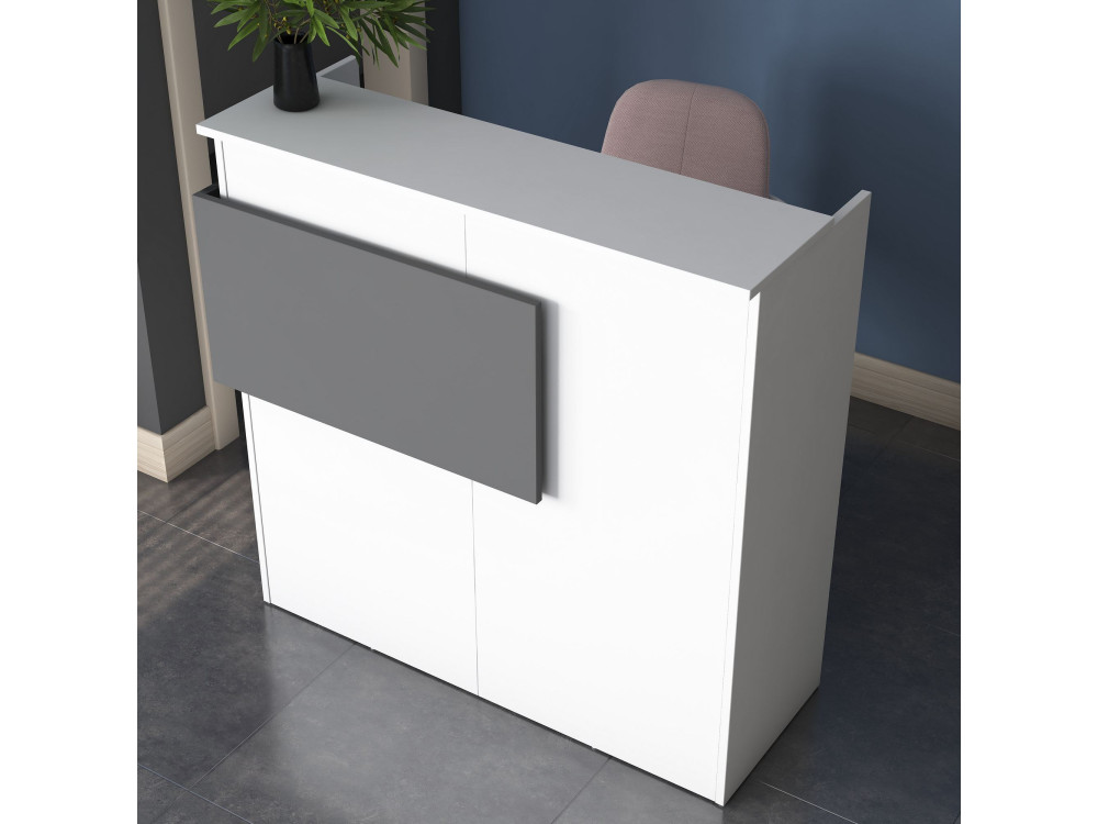 Houten ontvangsttafel "Mona" - 110 x 40 x 110 cm - Wit