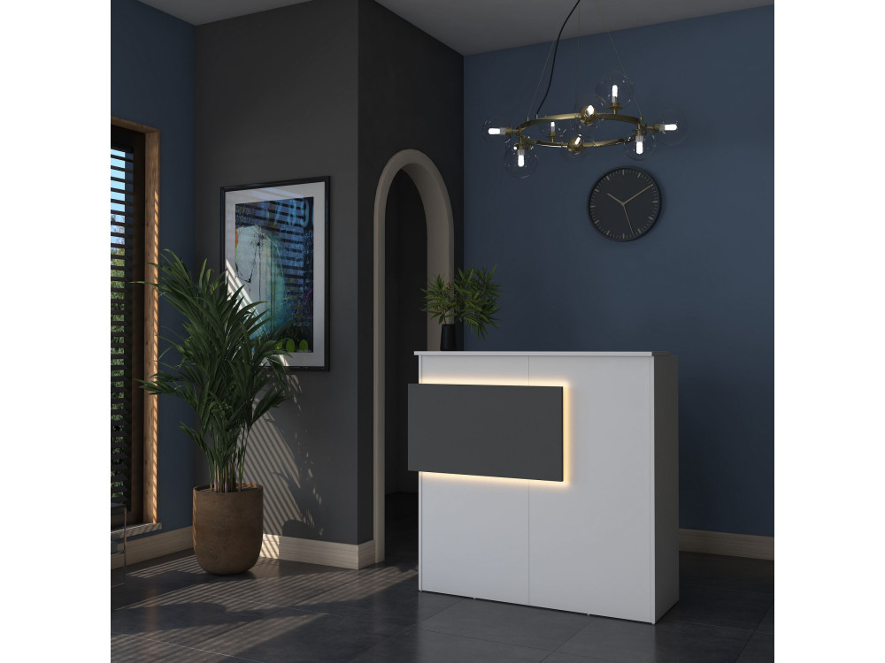 Houten ontvangsttafel "Mona" - 110 x 40 x 110 cm - Wit