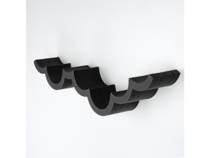 WC018" houten toiletpapierhouder - 62 x 16 x 9 cm - Zwart