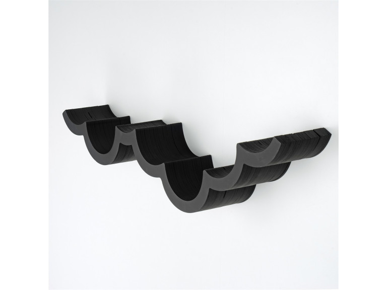 WC018" houten toiletpapierhouder - 62 x 16 x 9 cm - Zwart