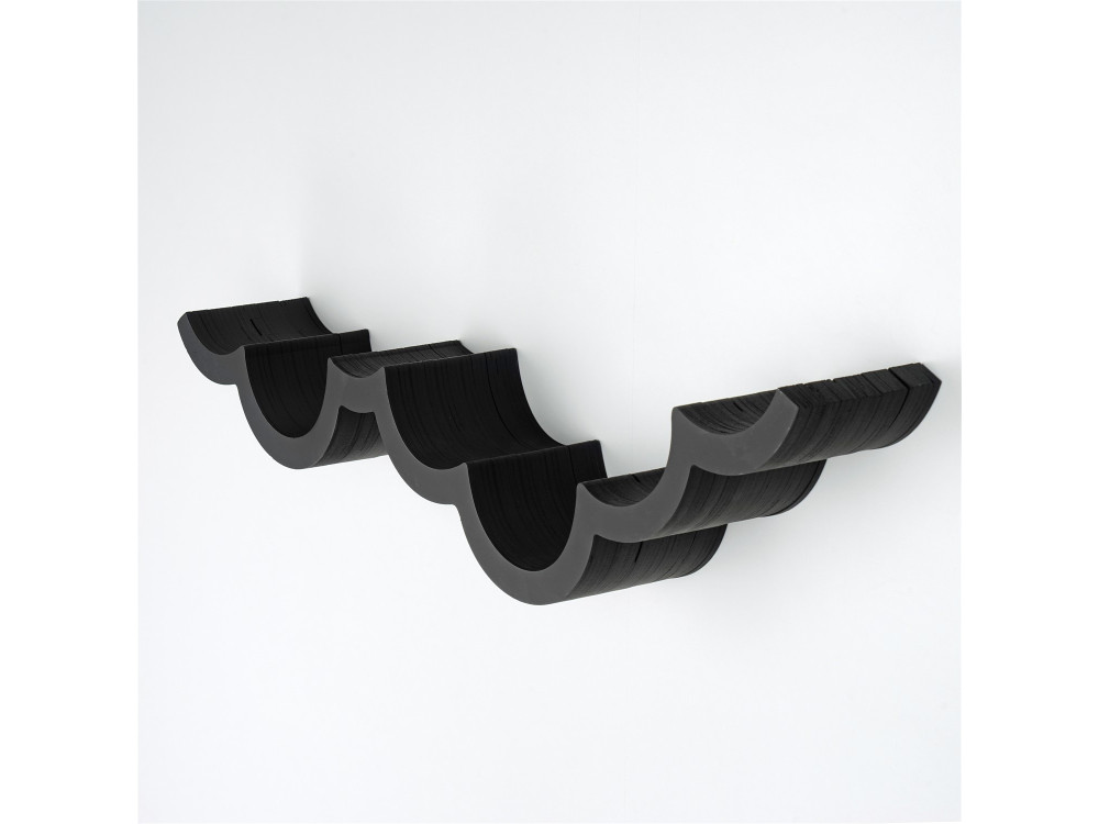 WC018" houten toiletpapierhouder - 62 x 16 x 9 cm - Zwart