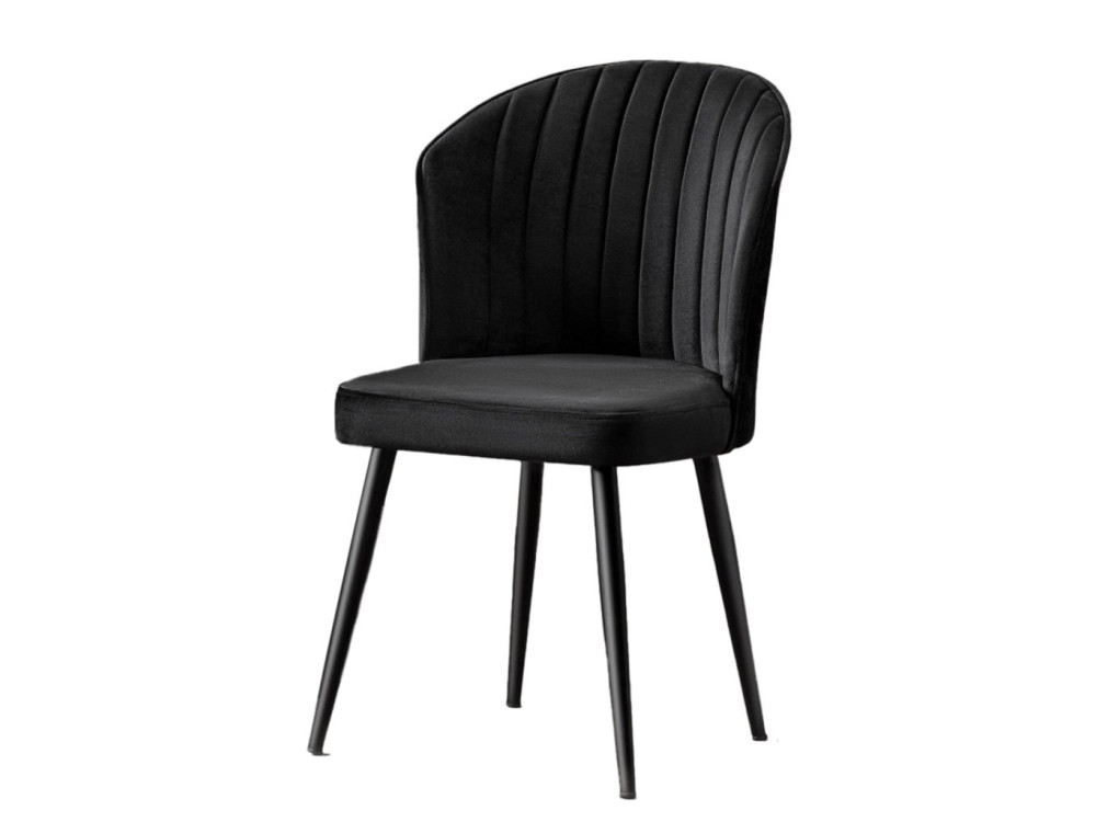 Set van 4 "Rubi" houten stoelen - 52 x 42 x 85 cm - Zwart