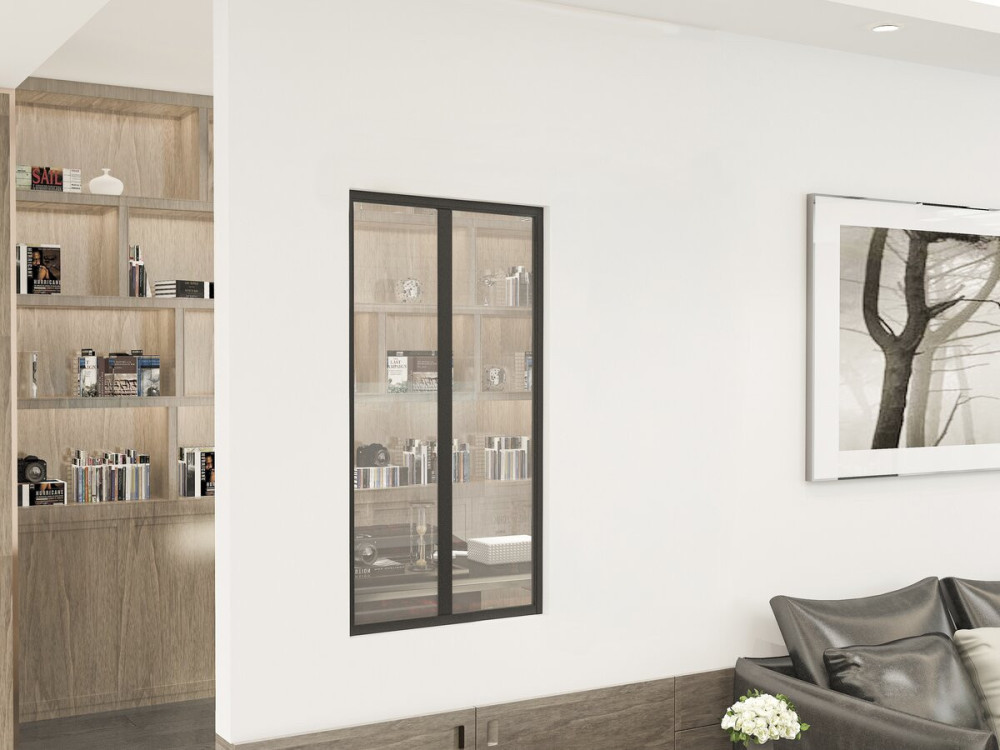 Aluminium atelieroverkapping „Panorama“ – 60 x 105 cm – Zwart
