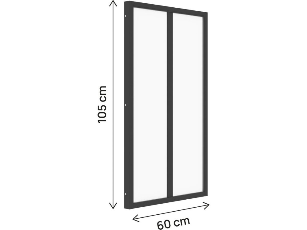 Aluminium atelieroverkapping „Panorama“ – 60 x 105 cm – Zwart