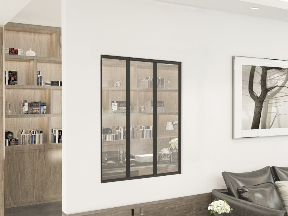 Aluminium atelieroverkapping "Panorama" - 90 x 105 cm - Zwart