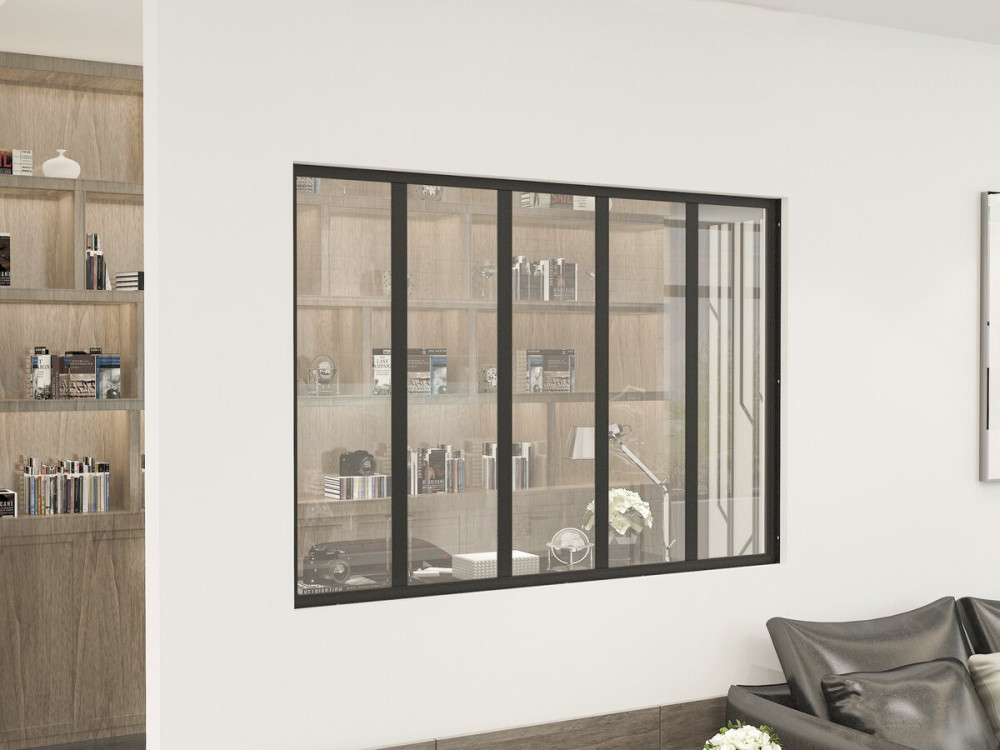 Aluminium atelieroverkapping "Panorama" - 150 x 105 cm - Zwart