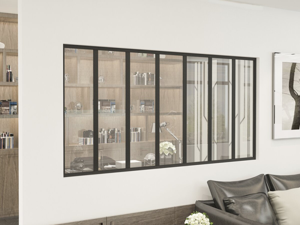 Aluminium atelieroverkapping "Panorama" - 210 x 105 cm - Zwart