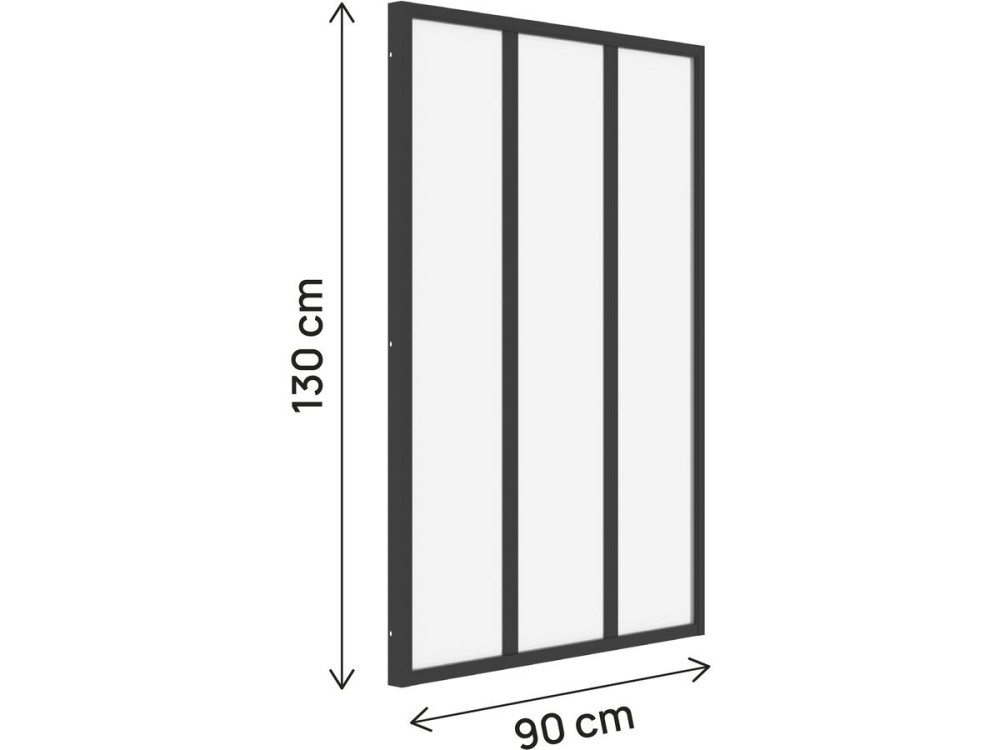 Aluminium atelieroverkapping „Panorama“ – 90 x 130 cm – Zwart