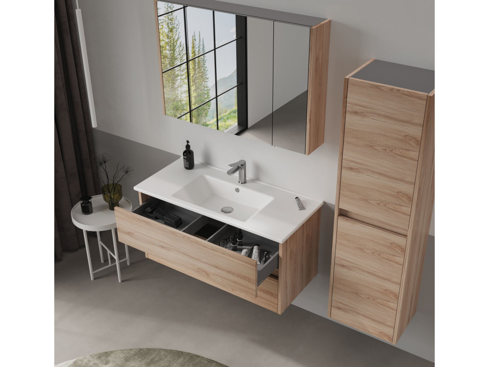 Badkamerkast "Side 40" - 40 x 27 x 138 cm - Eiken