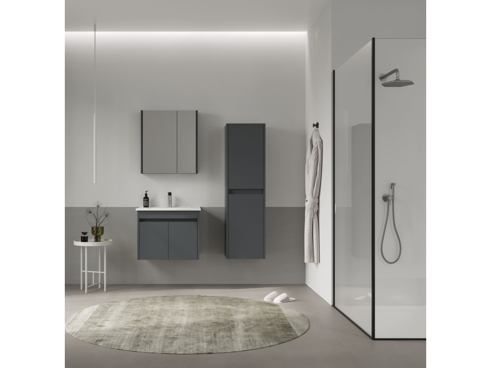 Badkamerkast "Side 40" - 40 x 27 x 138 cm - Mat antraciet