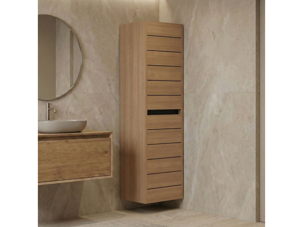 Badkamerkast "Ricato 40" - 42 x 27 x 138 cm - Walnoot