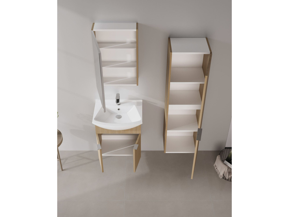 Badkamerkast "Purus Desna 40" - 40 x 32 x 138 cm - Sonomo Oak