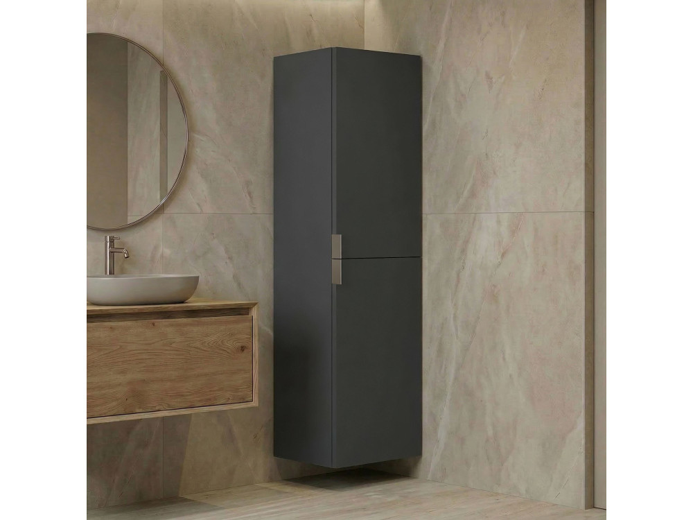 Badkamerkast "Purus Desna 40" - 40 x 32 x 138 cm - Mat antraciet