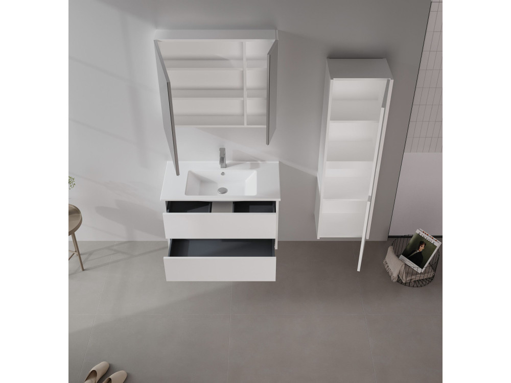 Badkamermeubel met spiegel "Side 80" - 79 x 16 x 66 cm - Matwit