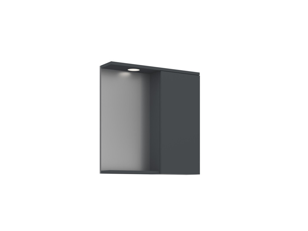 Badkamermeubel met spiegel "Purus 65" - 63 x 18 x 68 cm - Mat antraciet