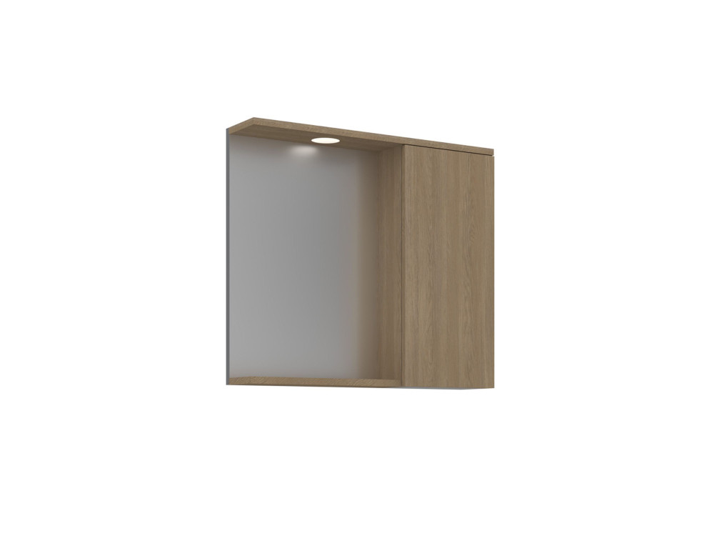Badkamermeubel met spiegel "Purus 80" - 75 x 18 x 68 cm - Sonomo Oak