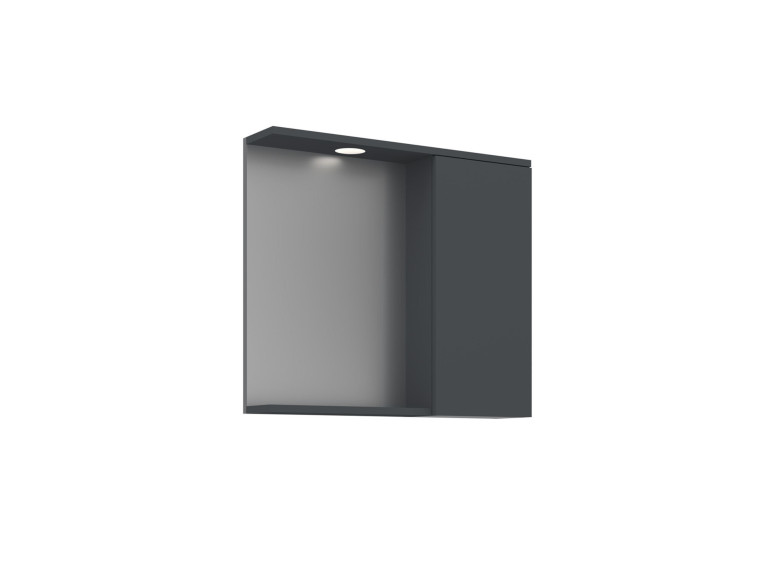 Badkamermeubel met spiegel "Purus 80" - 75 x 18 x 68 cm - Mat antraciet