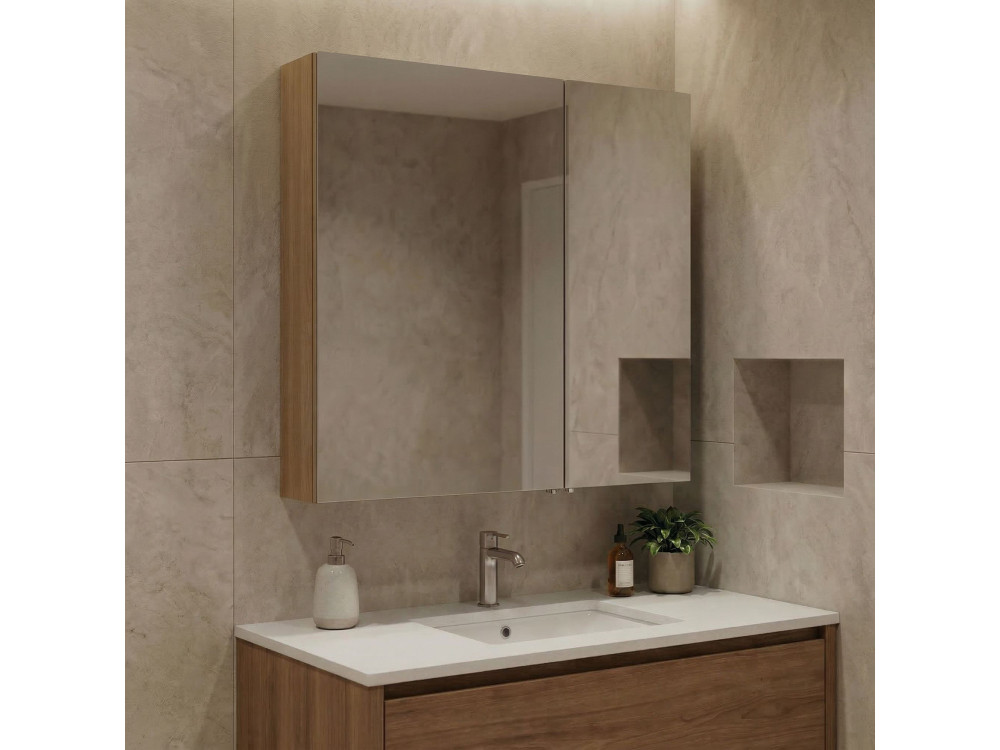 Badkamermeubel met spiegel "Purus Desna 60" - 60 x 16 x 66 cm - Sonomo Oak