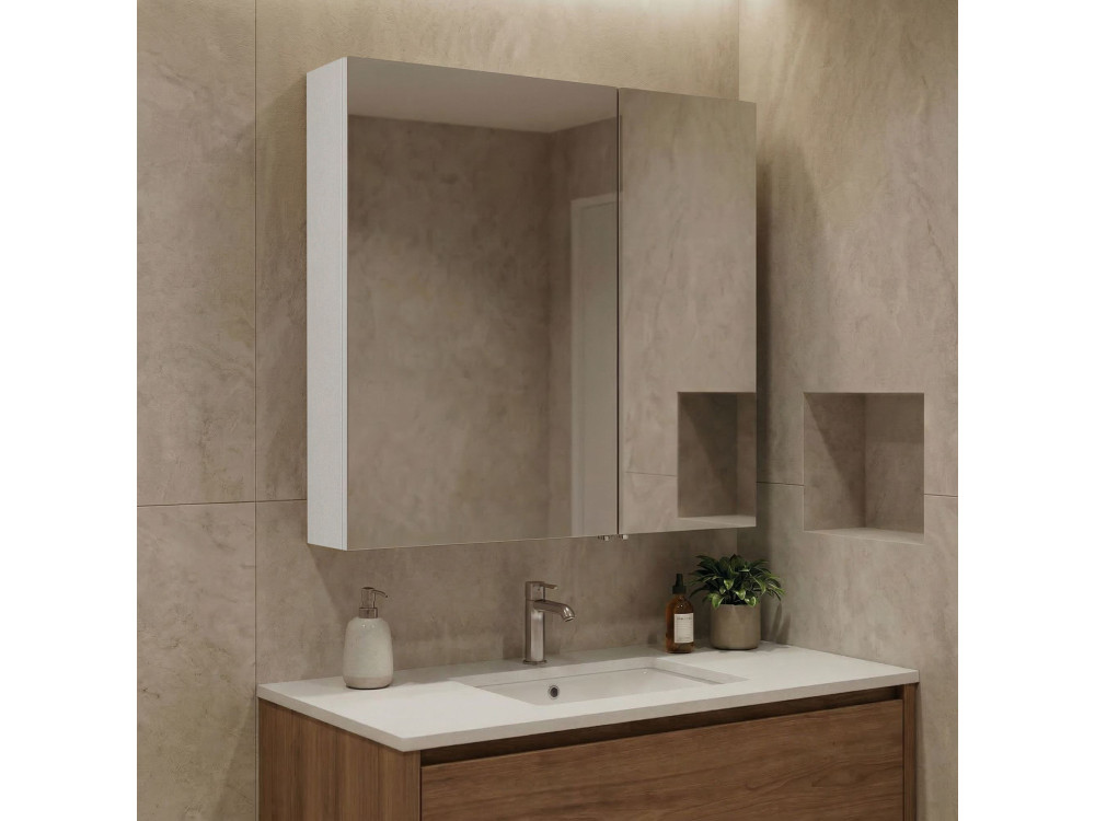 Badkamermeubel met spiegel "Purus Desna 60" - 60 x 16 x 66 cm - Wit