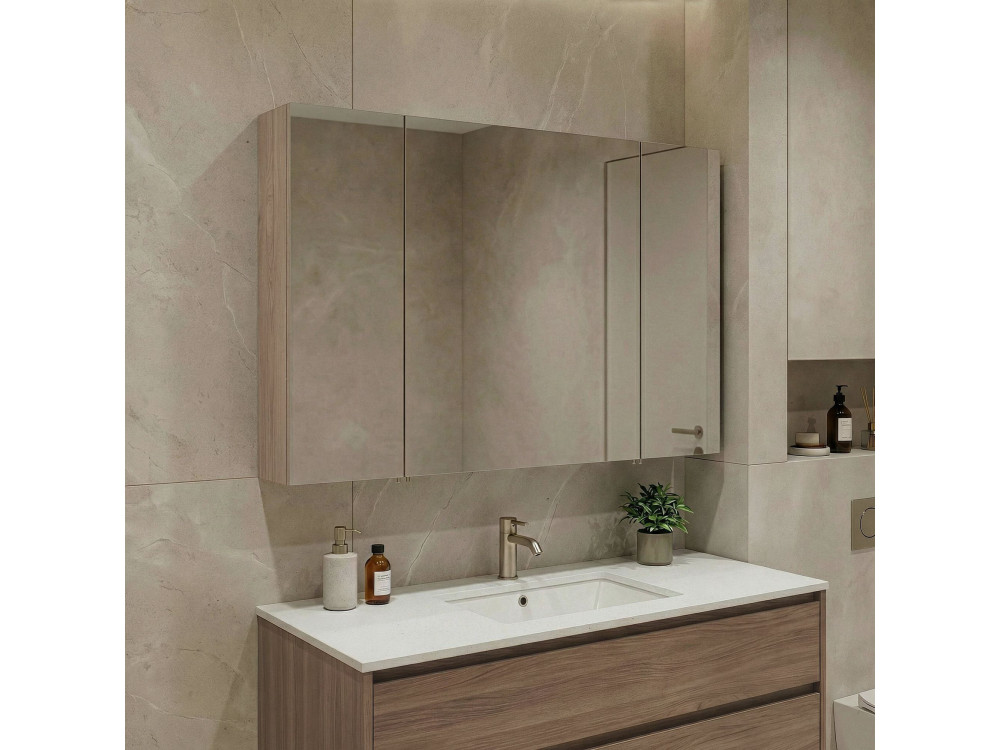 Badkamermeubel met spiegel "Side 100" - 100 x 16 x 66 cm - eiken