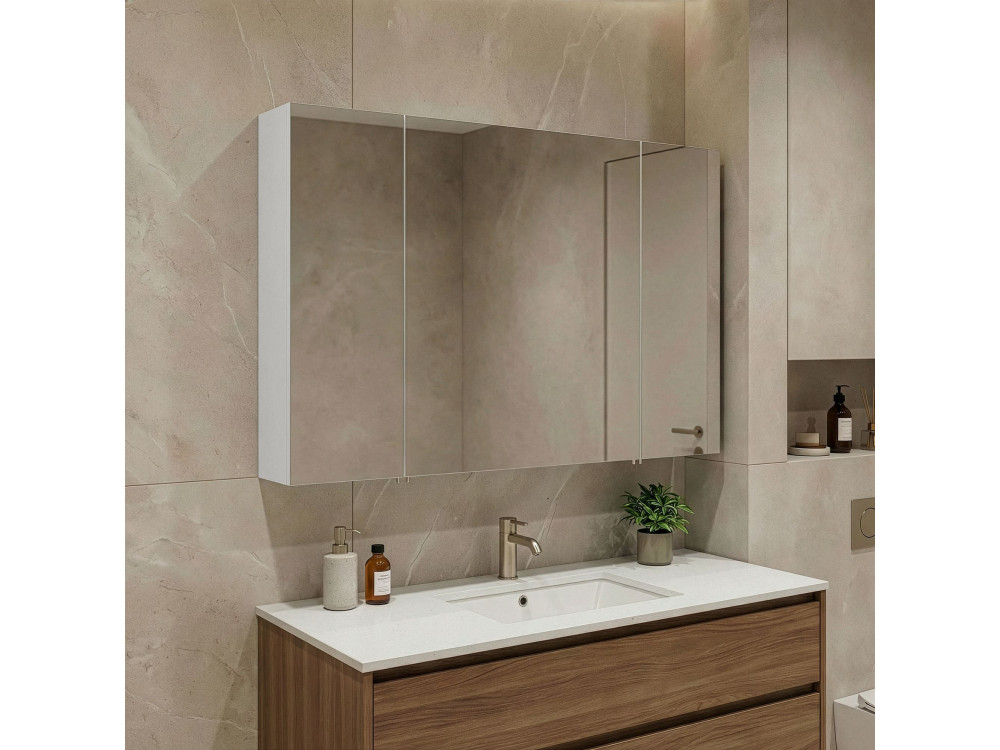 Badkamermeubel met spiegel "Side 100" - 100 x 16 x 66 cm - Matwit