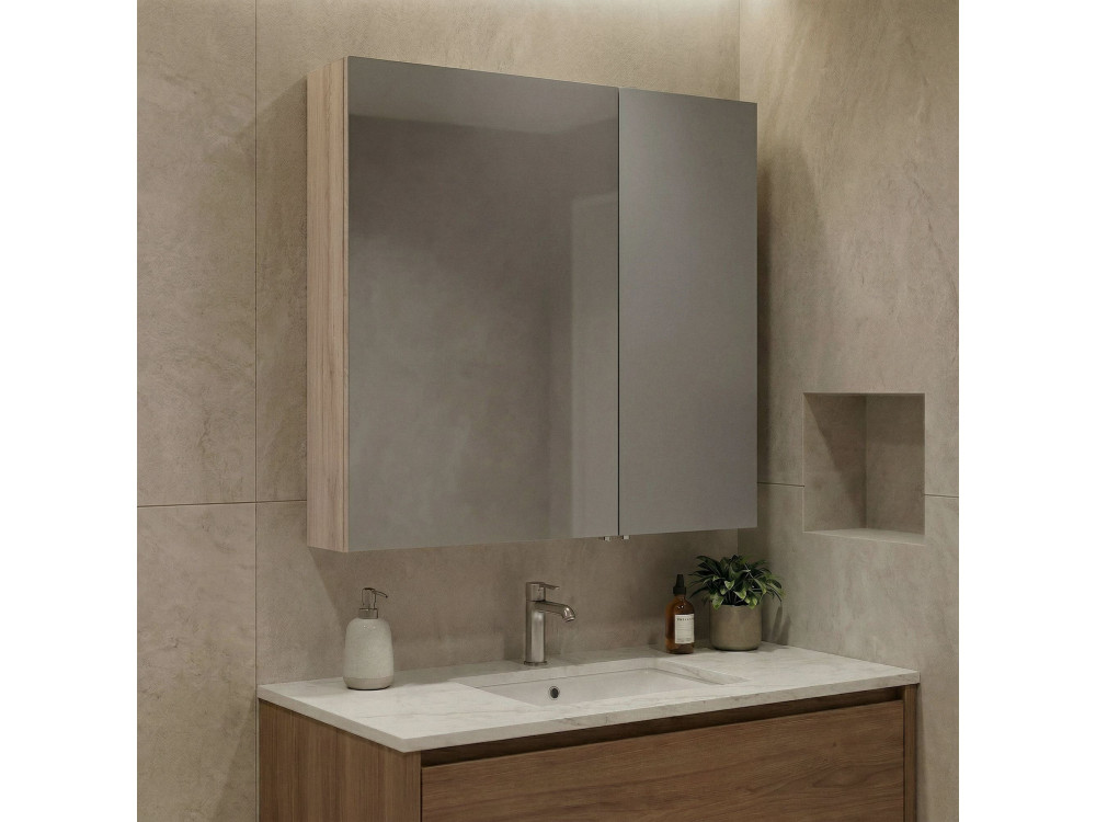 Badkamermeubel met spiegel "Side 60" - 60 x 16 x 66 cm - Eiken