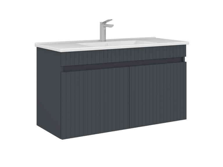 Wastafelmeubel "Tivoli 100" - 100 x 45 x 57 cm - Mat antraciet