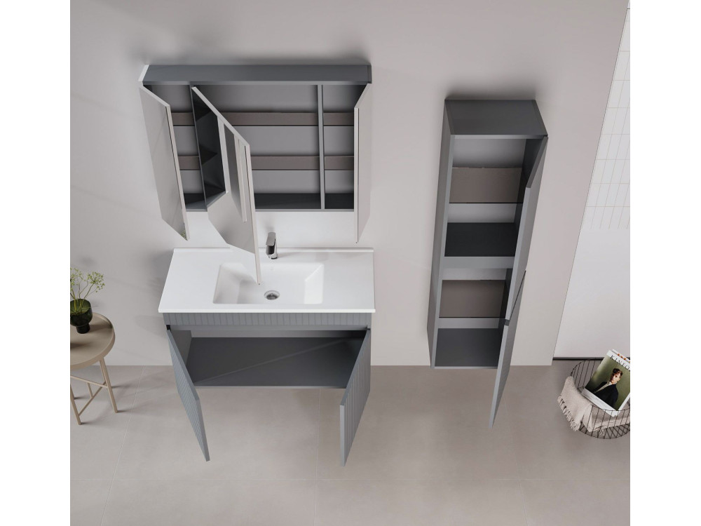Wastafelmeubel "Tivoli 100" - 100 x 45 x 57 cm - Mat antraciet
