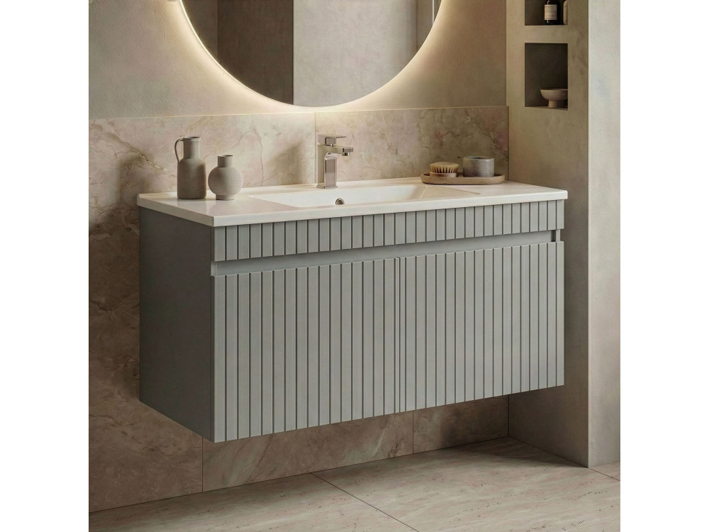 Wastafelmeubel "Tivoli 100" - 100 x 45 x 57 cm - Matte Cashmere