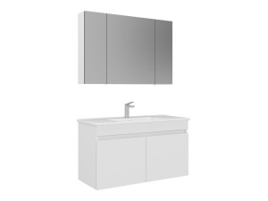 Wastafelmeubel met spiegel (2-delig) "Tivoli 100" - 100 x 45 x 66 cm - Matwit