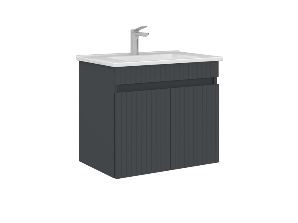 Wastafelmeubel "Tivoli 65" - 65 x 45 x 57 cm - Mat antraciet