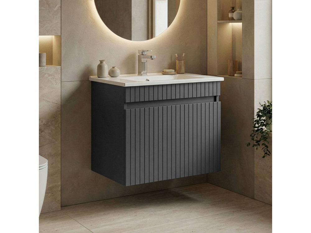 Wastafelmeubel "Tivoli 65" - 65 x 45 x 57 cm - Mat antraciet