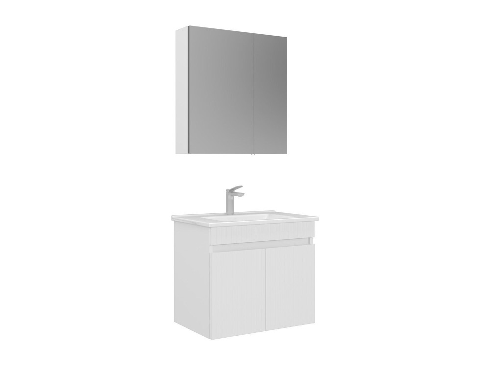 Wastafelmeubel met spiegel (2-delig) "Tivoli 65" - 65 x 45 x 57 cm - Matwit
