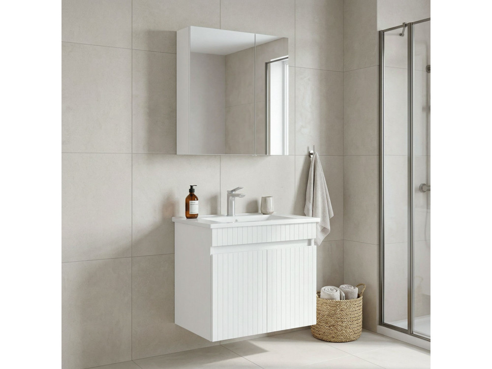 Wastafelmeubel met spiegel (2-delig) "Tivoli 65" - 65 x 45 x 57 cm - Matwit