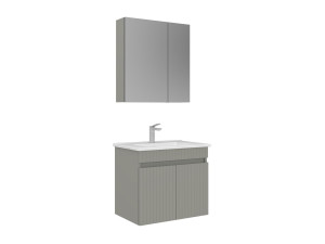 Wastafelmeubel met spiegel (2-delig) "Tivoli 65" - 65 x 45 x 57 cm - Mat Cashmere