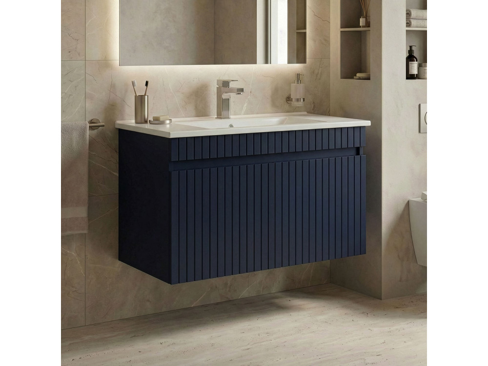 Wastafelmeubel "Tivoli 85" - 85 x 45 x 57 cm - Mat marineblauw