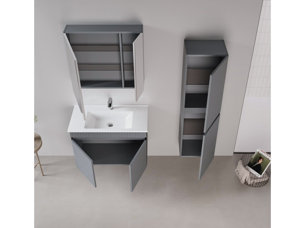 Wastafelmeubel "Tivoli 85" - 85 x 45 x 57 cm - Mat antraciet