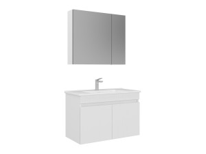 Wastafelmeubel met spiegel (2-delig) "Tivoli 85" - 85 x 45 x 57 cm - Matwit