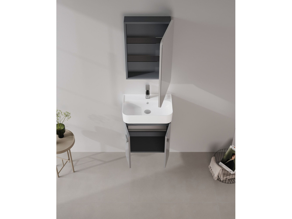 Wastafelmeubel "Orbit 55" - 55 x 38 x 62 cm - Grijs