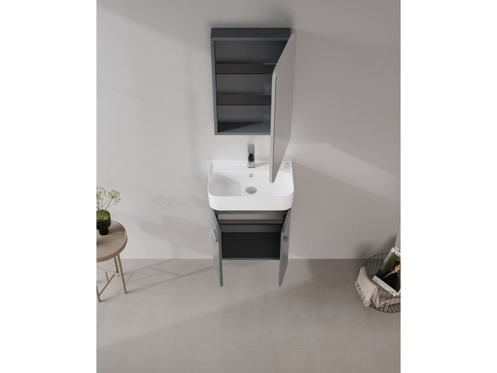 Wastafelmeubel "Orbit 55" - 55 x 38 x 62 cm - Antraciet