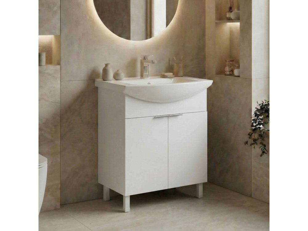 Wastafelmeubel "Purus 65" - 65 x 50 x 83 cm - Wit