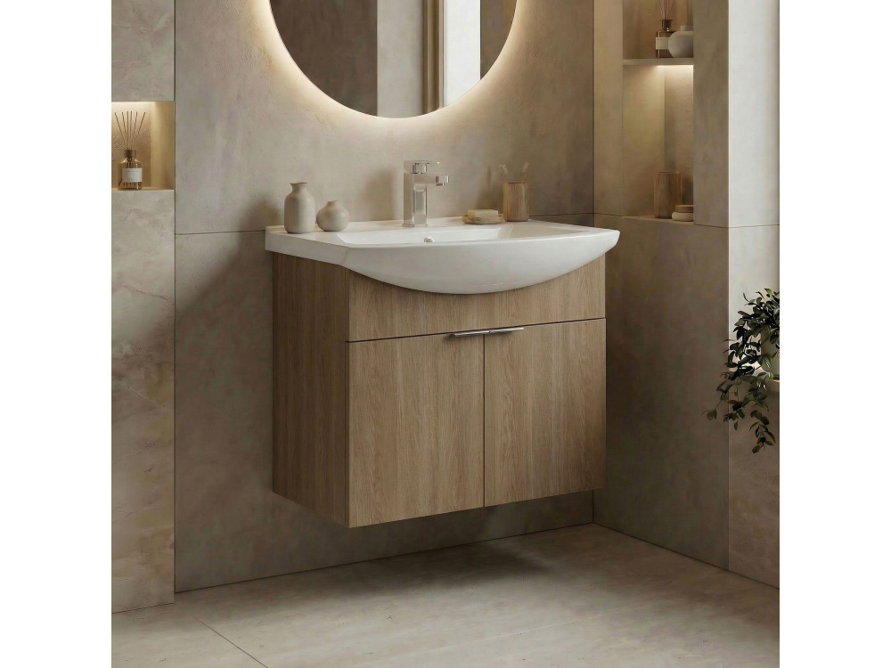 Wastafelmeubel "Purus 65" - 65 x 50 x 58 cm - Sonomo Oak