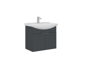 Wastafelmeubel "Purus 65" - 65 x 50 x 58 cm - Mat antraciet