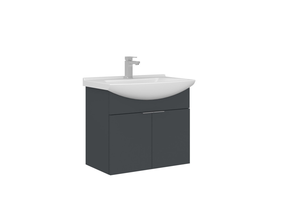 Wastafelmeubel "Purus 65" - 65 x 50 x 58 cm - Mat antraciet