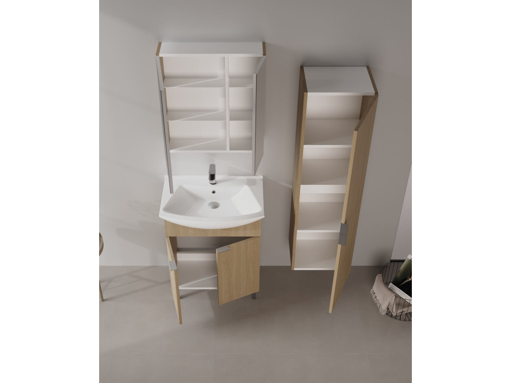 Wastafelmeubel "Purus 65" - 65 x 50 x 83 cm - Sonomo Oak
