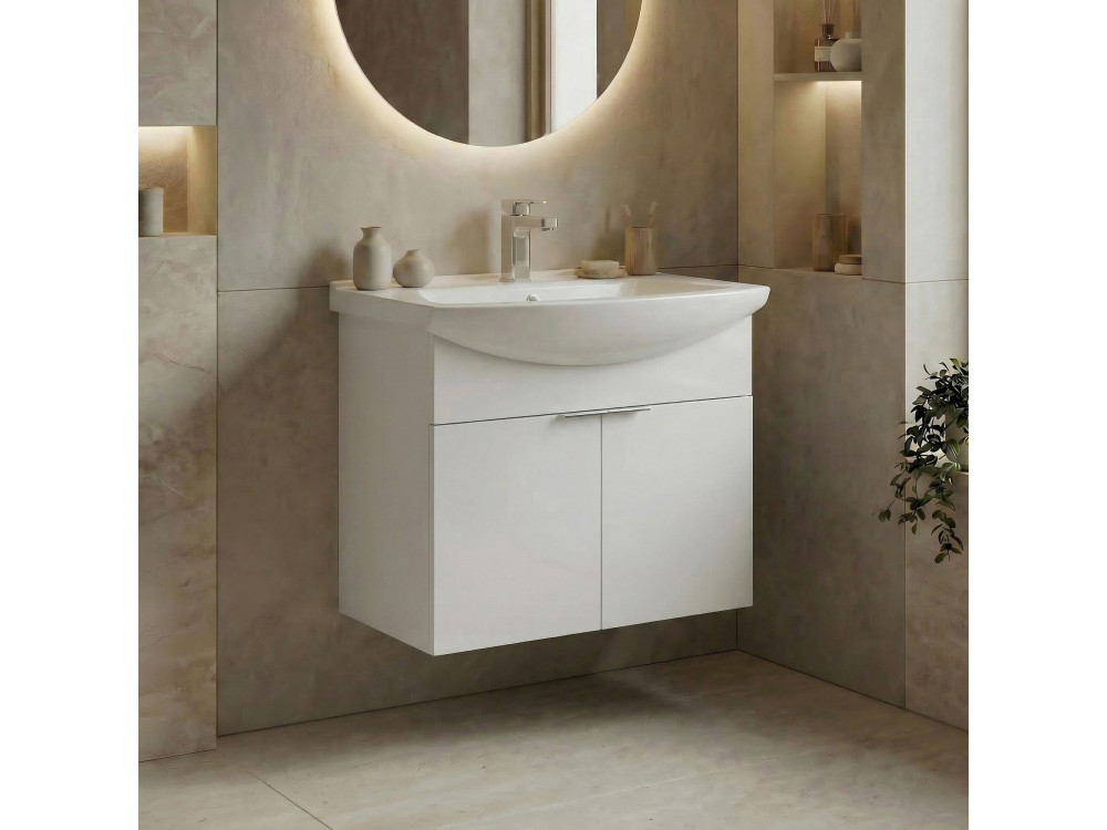 Wastafelmeubel "Purus 65" - 65 x 50 x 58 cm - Wit